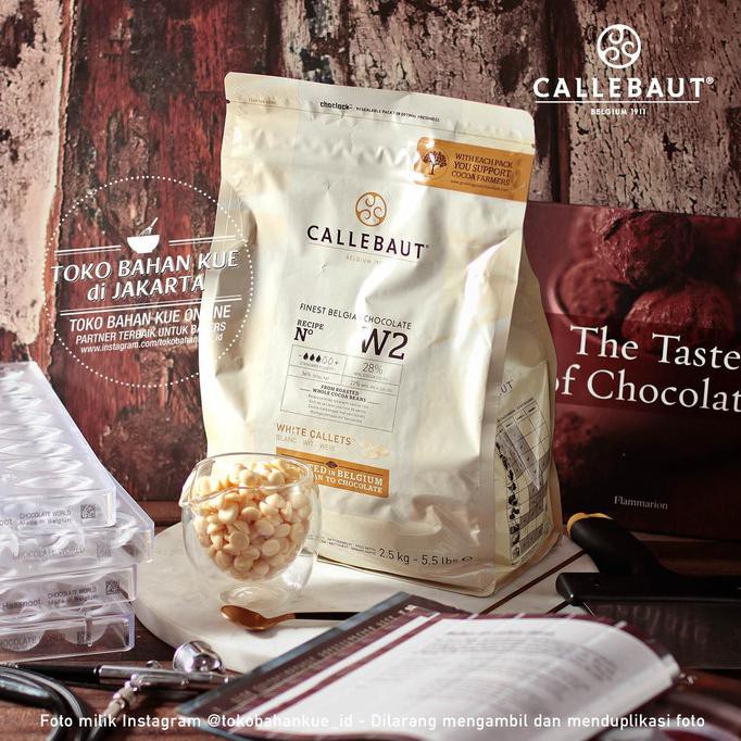 

Callebaut W2 500gr WHITE Couverture Chocolate 28% Cokelat Putih Coin