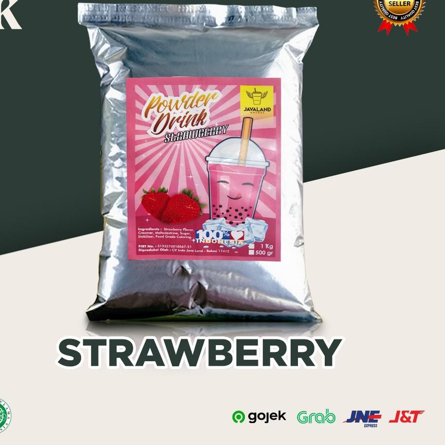 

HOT Product Bubuk Minuman Bubble Drink rasa Strawberry ORIGINAL Javaland 1kg