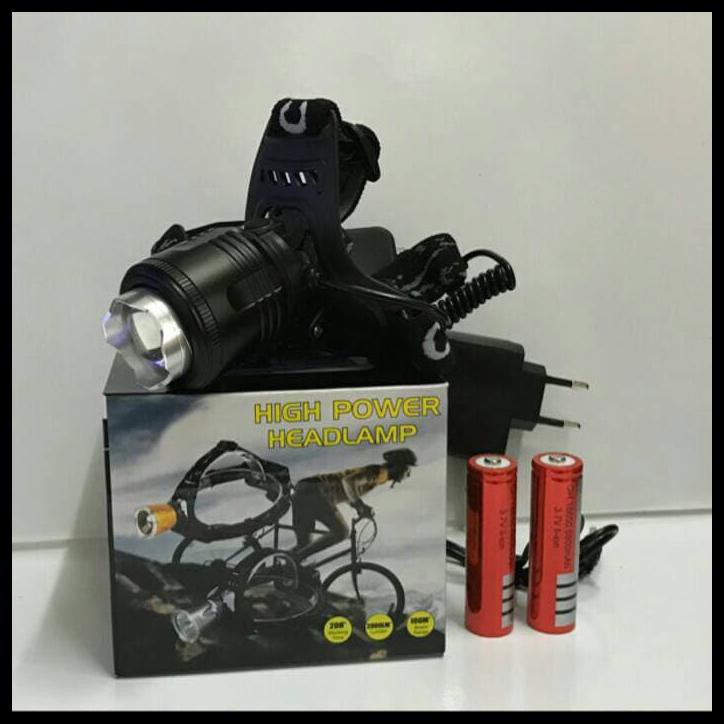 30Qj Senter Kepala 2 Baterai T6/Headlamp 2 Batu T6/Headlamp Swat Police T6 Fzv0