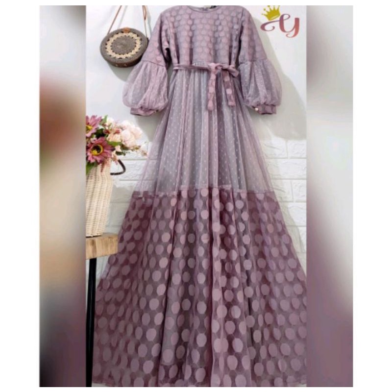 Gamis ORI Ozias lengan balon warna lilac ❤️
