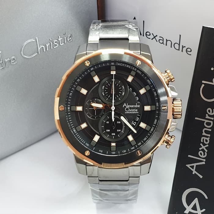 JAM TANGAN PRIA ALEXANDRE CHRISTIE AC 6528 / AC6528 ROSEGOLD GREY ORIGINAL