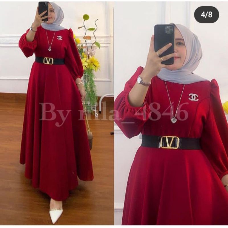 DRES ALFIANHA FASHION MUSLIM WANITA  FREE BELT