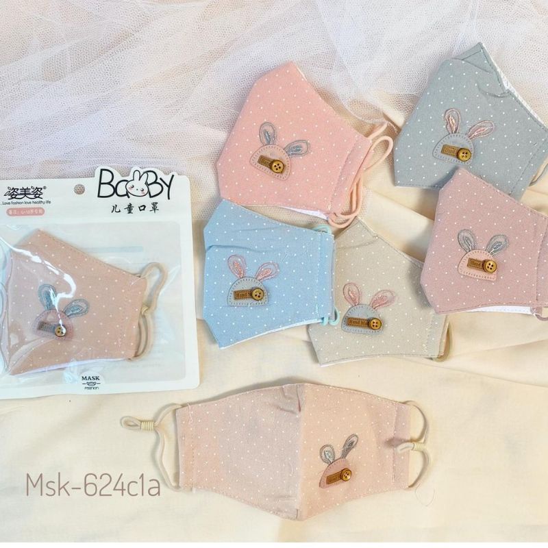 MASKER KAIN ANAK BISA DICUCI TALI ADJUSTABLE STOPPER PREMIUM IMPORT 3PLY MOTIF KARAKTER COWOK CEWEK