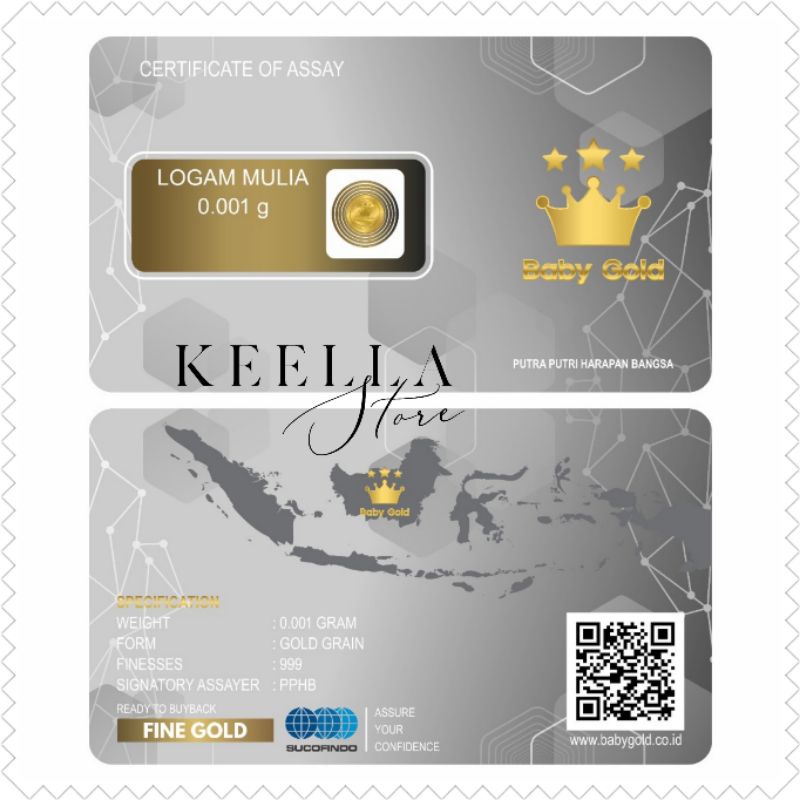 Babygold baby gold Lovegold emas 0.001gr mini 24 karat Logam mulia antam 24k gift reguler series