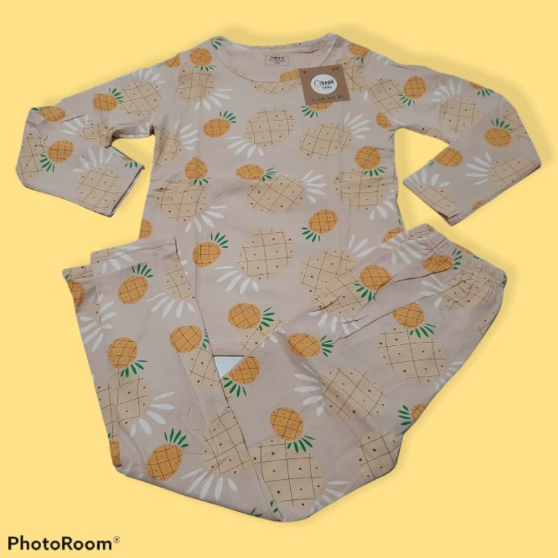 Piyama Anak Import PP PREMIUM Nanas Pineapple (model slim fit)