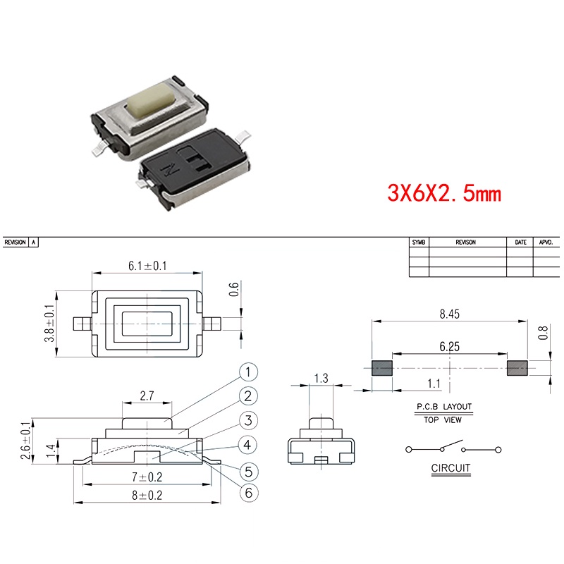 【250 pcs】Micro Switch/Tactile Microswitch Untuk Kunci Mobil/Saklar Tactile/Tactile Switch