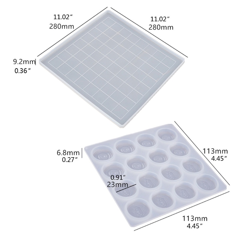 SIY  Handmade Chess Set and Checker Game Board Resin Casting Mold International Checkers Toy Silicone Mould Epoxy Resin Craft