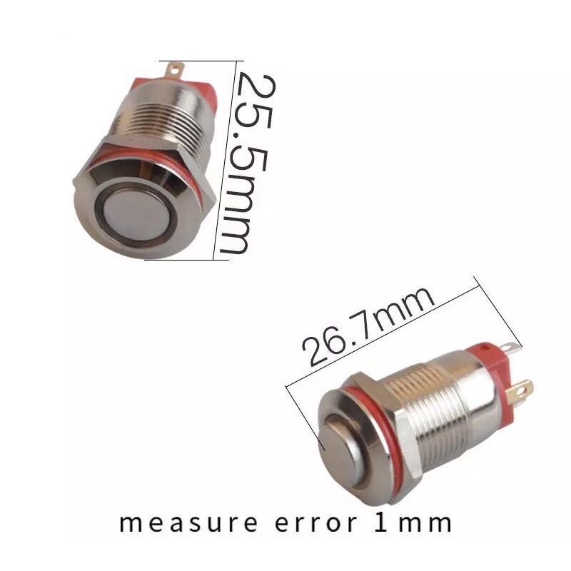 Saklar Latching 12V 24V 12mm Self Locking Push Button Switch Waterproof Stainless Steel