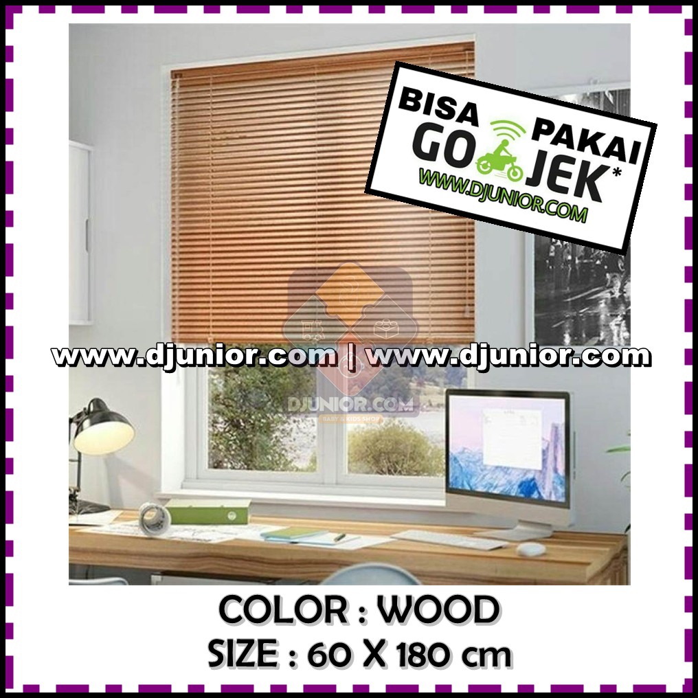 TIRAI LIPAT / TIRAI JENDELA GULUNG / ROLLER BLIND / VENETIAN BLIND 60 x 180 / 60x180 cm WOOD TERMURAH ACE KRIS FORHOME