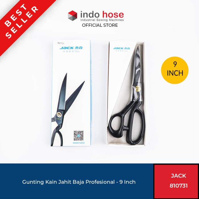 

DISKON- BISA COD Indohose Jack 810731 Gunting Kain Jahit Baja Profesional - 9 Inch