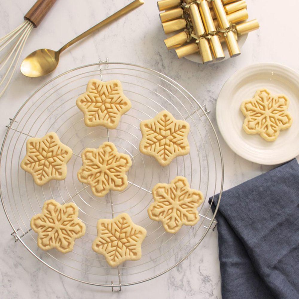 Top 4pcs Cetakan Kue Kering Embosser Coklat Biskuit Cap Baking Fondant Natal Snowflake