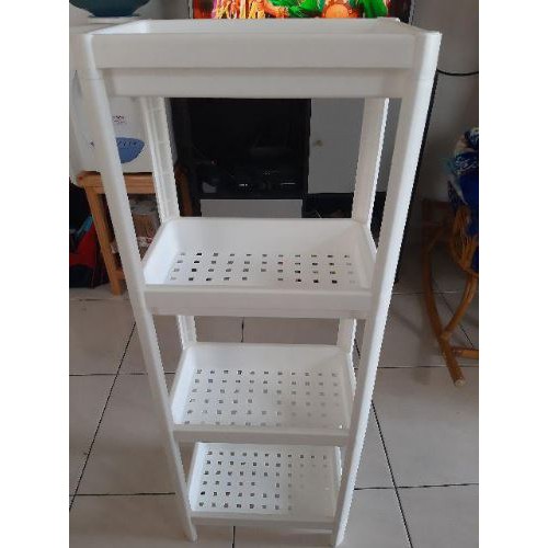 ACE Krishome seperti Vesken Rak Dapur Plastik 4 Susun/Rak Susun/Rak Baju/Rak Kamar Mandi/Rak Handuk