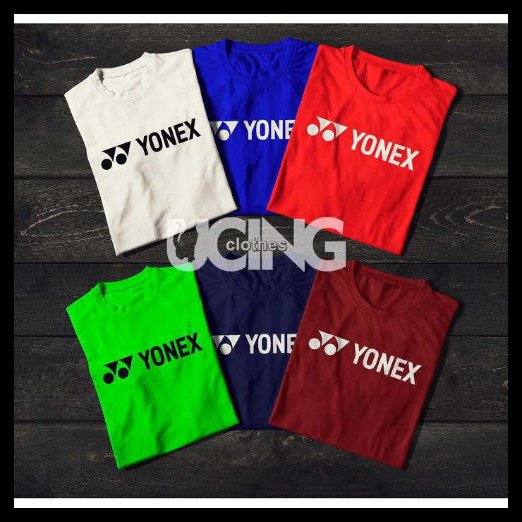 Baju Kaos Pria Distro Kaos Baju Yonex Logo Kaos Sport - Hitam, S Murah Simple Custom