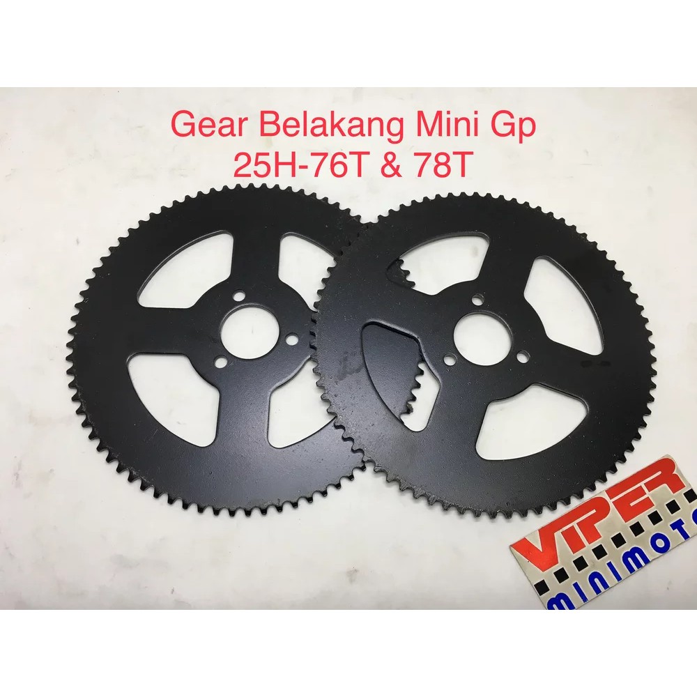 Gear Belakang 25H - 76T & 78T MINI GP 50cc 2Tak Mesin Tarik