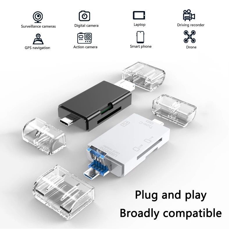 Trend-OTG USB 6 IN1 MICRO USB / TYPE C CARD READER FUNCTION