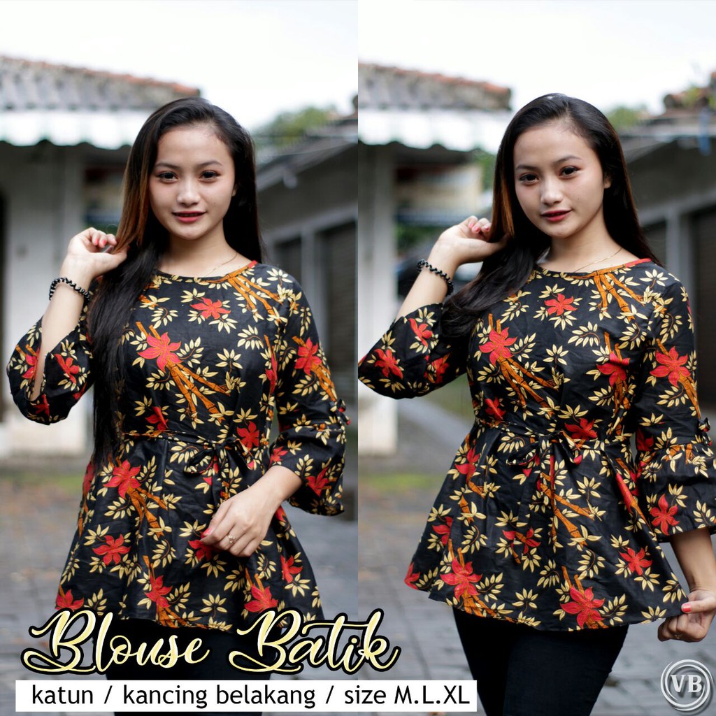 BK3 Atasan Lengan Pendek Risna Batik Blouse trompet HRB206 IPNU IPPNU 017
