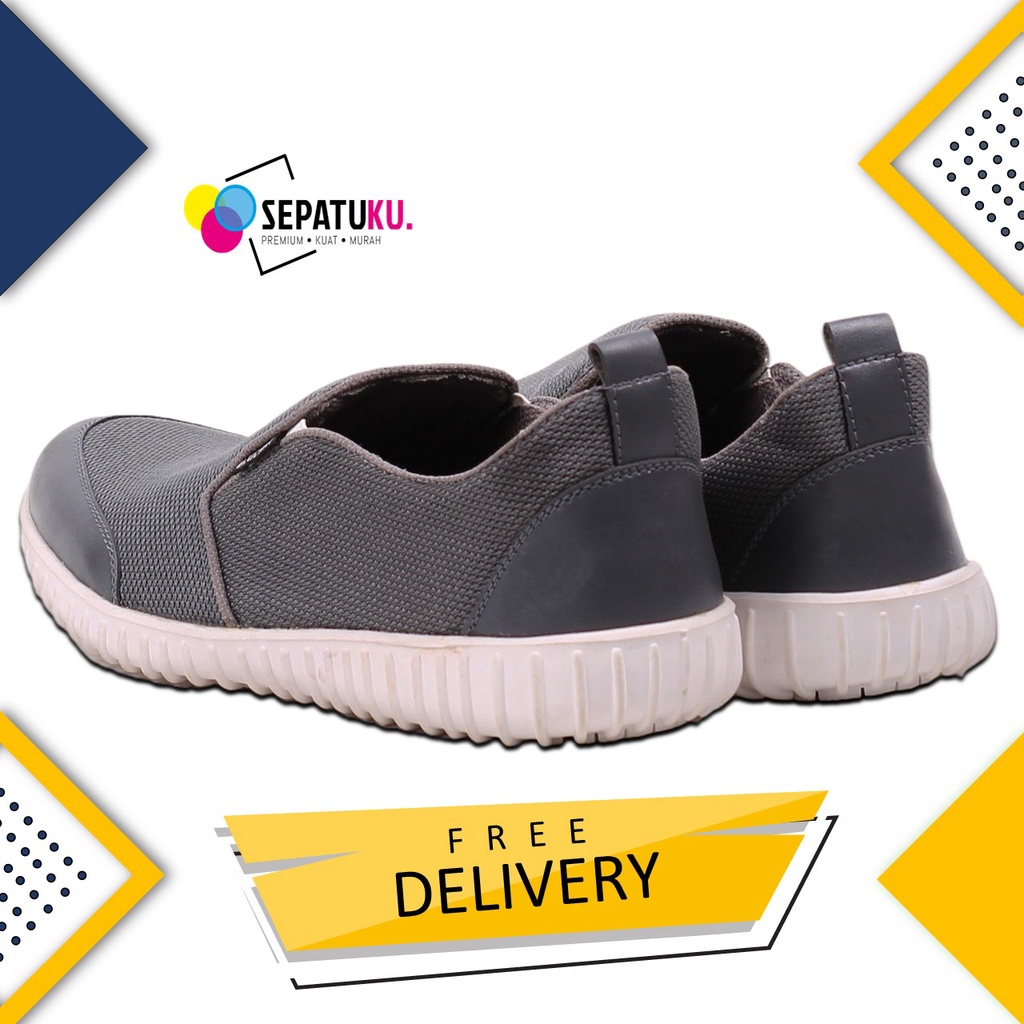 Sepatu Slip On Casual Pria Keren Sepatu Olahraga Sport Running Pria Murah Spatu Slip On Cowok Pria Spatu Original 100% - Frieza-5