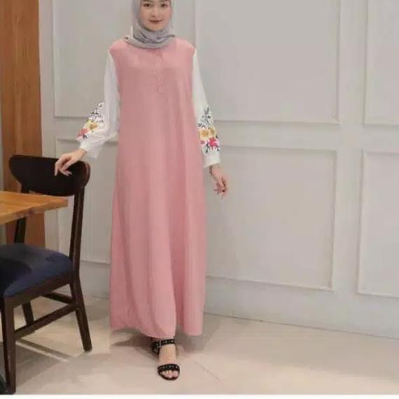 Muraaaahh.. Hinata Dress / Dress Bordir / Gamis / Maxy / Busui Friendly