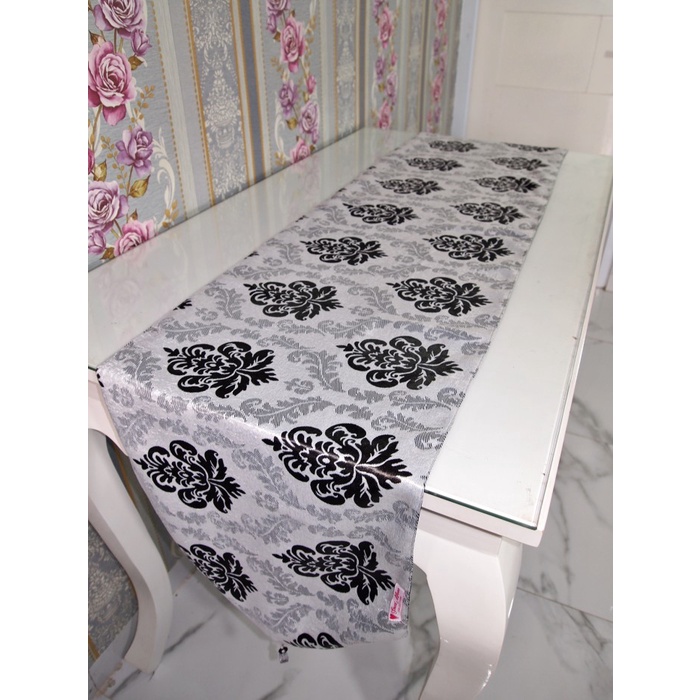 Taplak Meja Makan Panjang Minimalis Modern /Taplak Runner Klasiksilver Murah