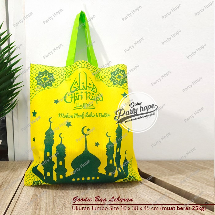 

SALE goodie bag idul fitri JUMBO / tas souvenir lebaran / kantong parcel - Kuning