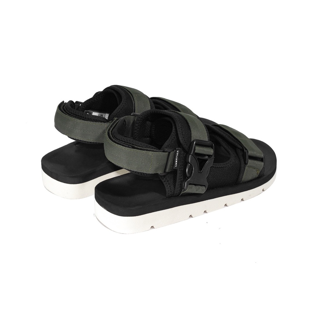 ALMOST OLIVE WHITE ORIGINAL x LVNATICA Sandal Casual Hijau Pria Sendal Gunung Kasual Jalan Santai Harian Main Hangout Lebaran Traveling Fashion Distro Remaja Dewasa Outdoor Adventure Premium Travelling Footwear Tali 2 3 Green Strap Keren Terbaru Branded
