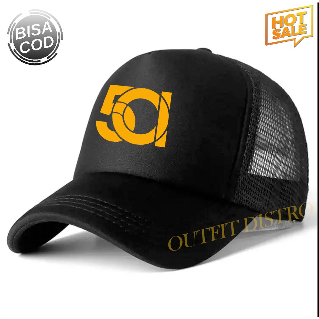 COD Topi distro 501 Pria Wanita Terkeren Logo Orenge Premium Quality - Topi Trucker Jaring Good Qual