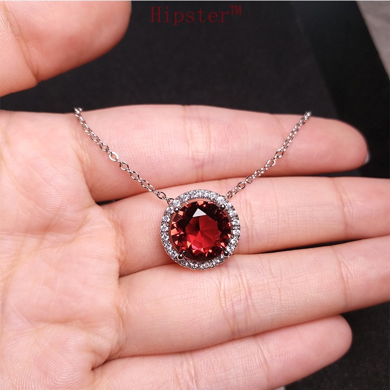 Affordable Luxury Fashion Inlaid round Fully-Jeweled Crystal Pendant Necklace