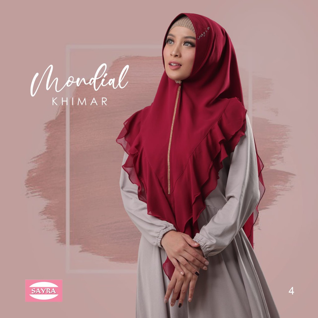 Jilbab Khimar Mondial Ori Sayra SAYRA1-4. MAROON