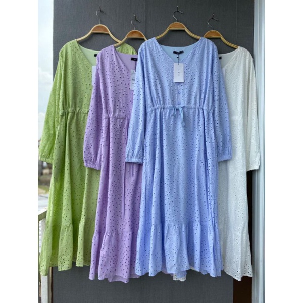 sarah tunik, tunik brukat eyelet import, tunik premium bangkok, tunik lfy