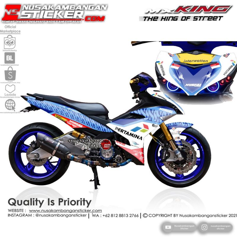 Stiker Motor Yamaha Jupiter MX King 150 Full Body Custom Variasi Karakter Original Mandalika Racing 