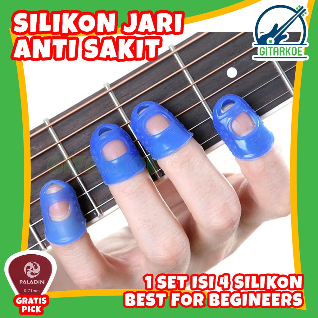 Pelindung Jari Gitar Silikon Fingertip Protectector Silicone 1 SET