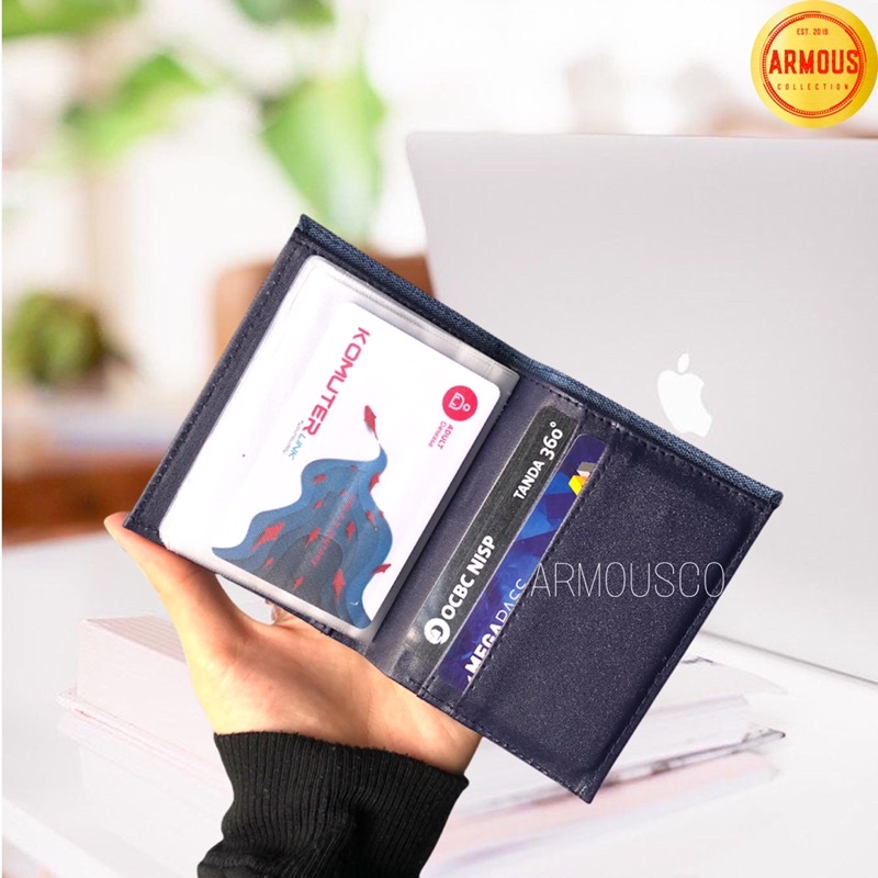 DOMPET KARTU CARD HOLDER DENIM SOFT BROWN UNTUK PRIA DAN WANITA TERKINI