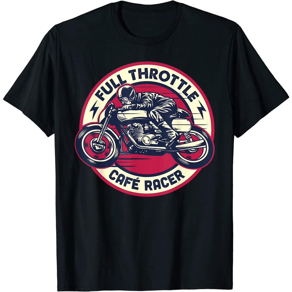 Baju Kaos Dewasa Cafe Racer Tshirt - Full-Throttle - Vintage Motorcycle Tee