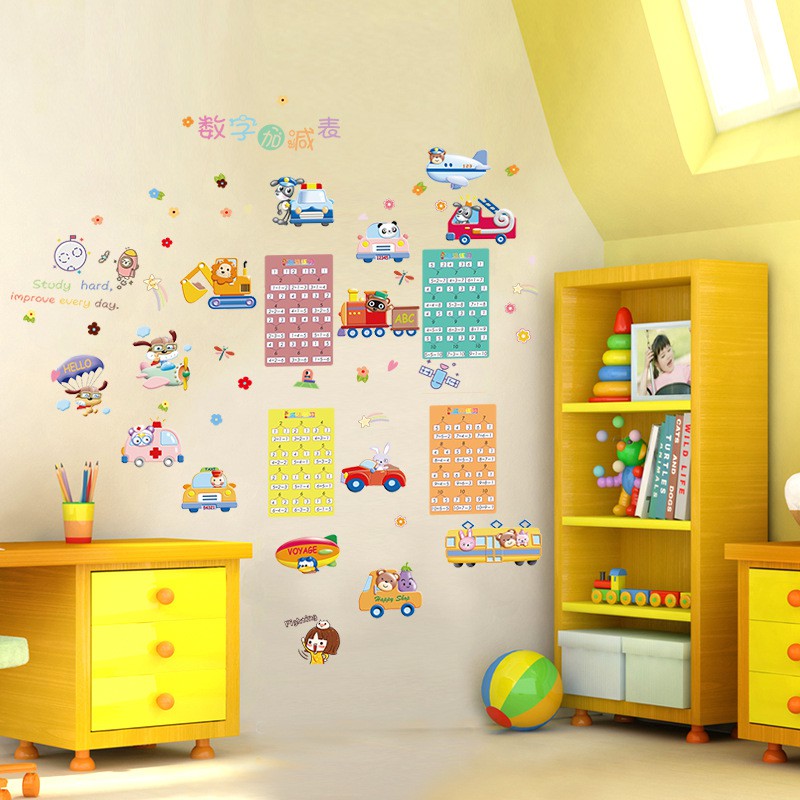 RELIZA WALL STICKER PENJUMLAHAN STUDY ANAK KID BELAJAR STIKER DINDING SK9299