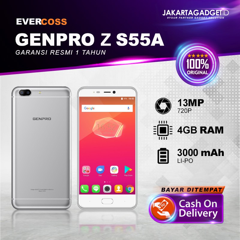 Evercoss Genpro Z S55a 4 32 Gb Garansi Resmi 1 Tahun Shopee Indonesia