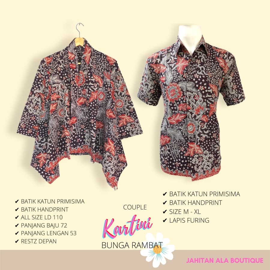 Couple kartini bunga rambat batik solo