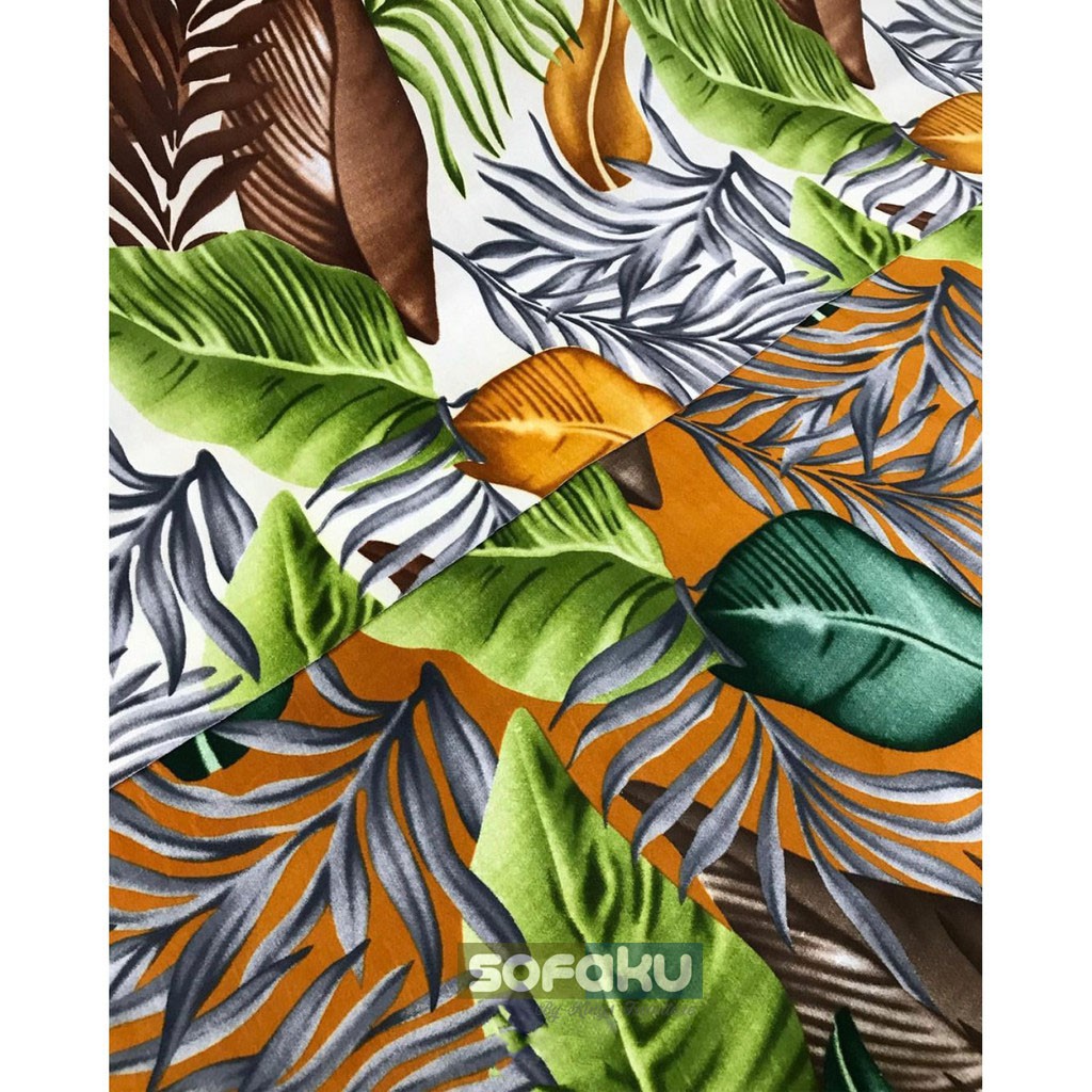 KELLY : Regency Kain Motif Daun Asimetris Desain Sarung Bantal Sofa Kain Motif Kembang Tropis Daun B