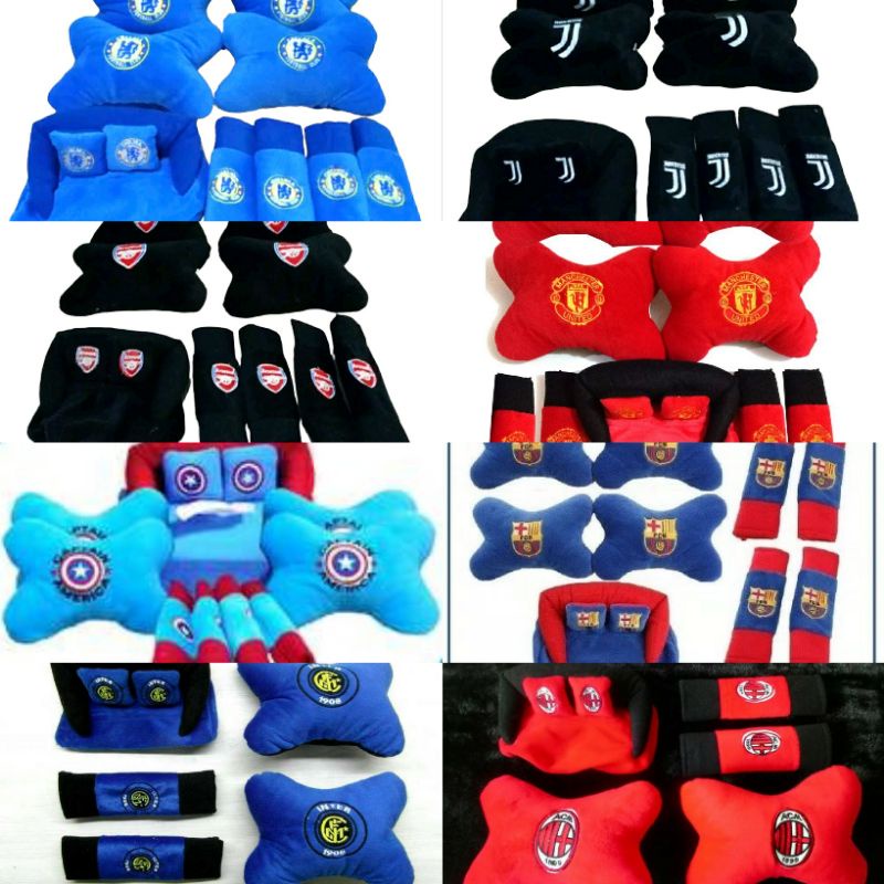 Bantal mobil 9pcs paket murah gambar boneka kartun lucu