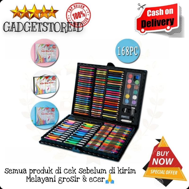 

GG - art set crayon 168pcs pensil warna super Mega art set anak anak lukisan stationery melukis / crayon Art set isi 168 pcs spidol crayon / pensil set menggambar