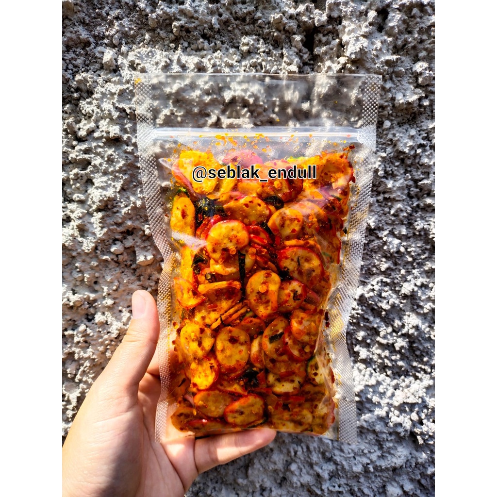 

seblak kerupuk bawang bantat pedas extra aroma daun jeruk isi 100 gram seblakendull