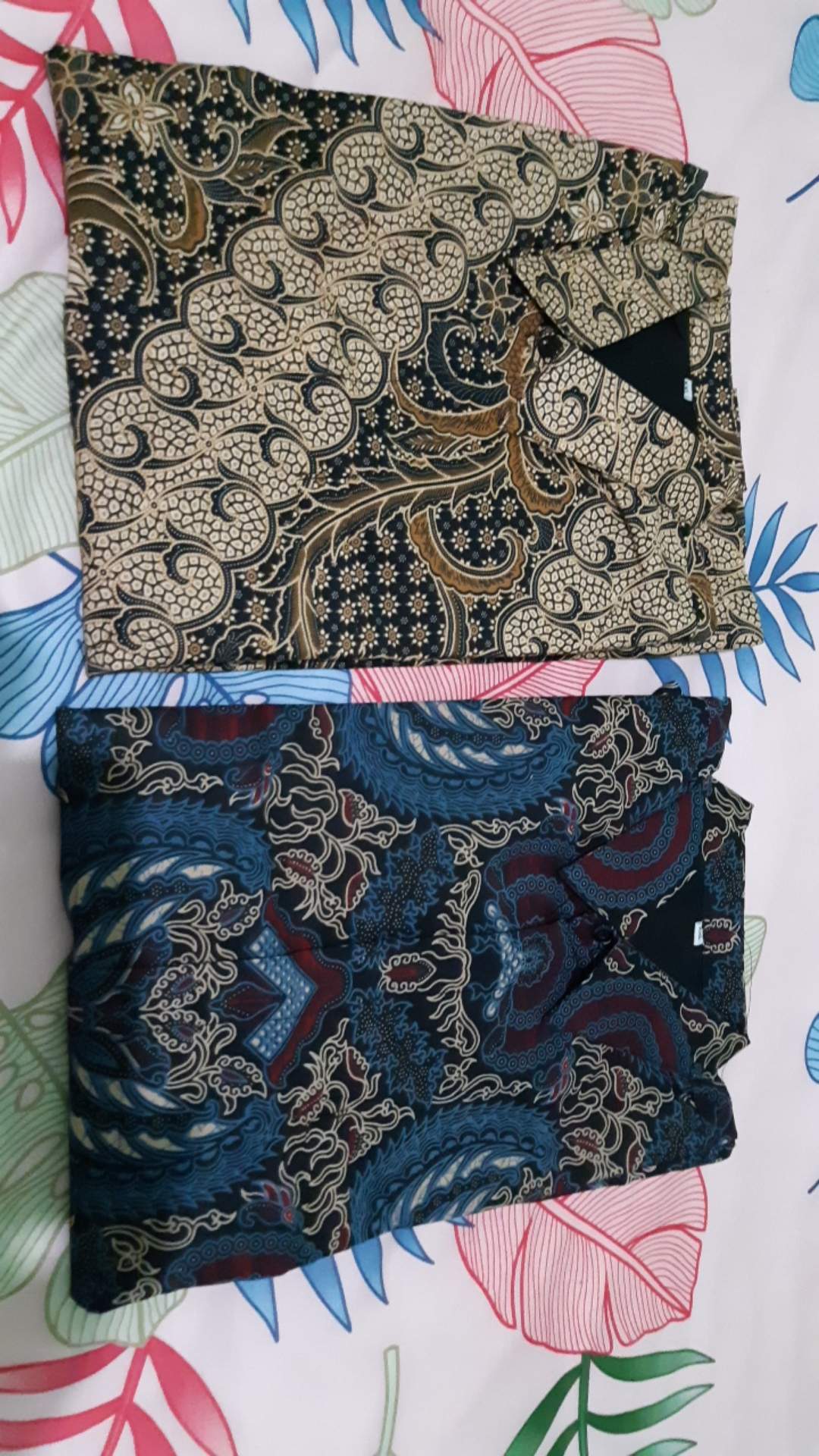 Batik Pria Asli Solo Full Furing Lengan Pendek Kain Baturadenan Motif Jadhah Abang