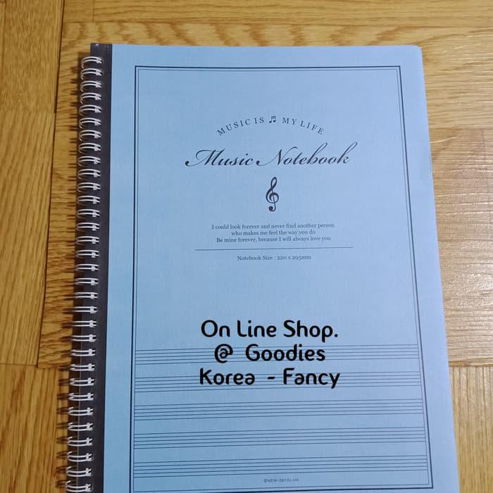 

Notebook / Buku Spiral Musik Garis5 / Music Notebook Size A4 Ori Korea Readystock - Biru