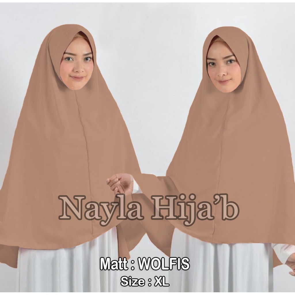 PROMO Bergo Wolfis XL Jilbab Simpel Pet Antem Wolfis Kerudung Bergo Murah Nayla Hijab