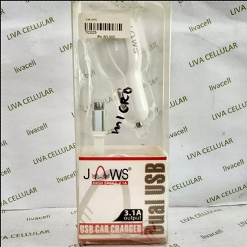 Car Charger JAWS DUAL USB 3.1A  Charger Mobil
