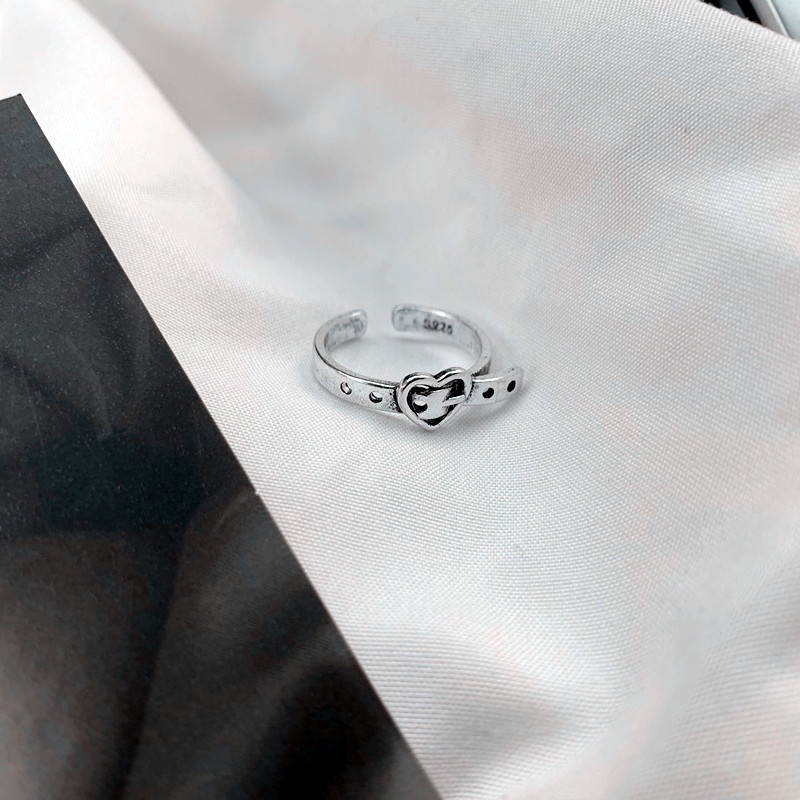 Korea sederhana sabuk gesper CINTA berbentuk hati cincin wanita in fashion special interest desain f