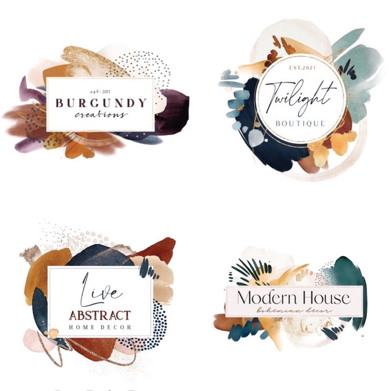 

(DRAN MODERN WATERCOLOR) JASA BIKIN DESAIN LOGO OLSHOP BISNIS SIMPLE ELEGANT