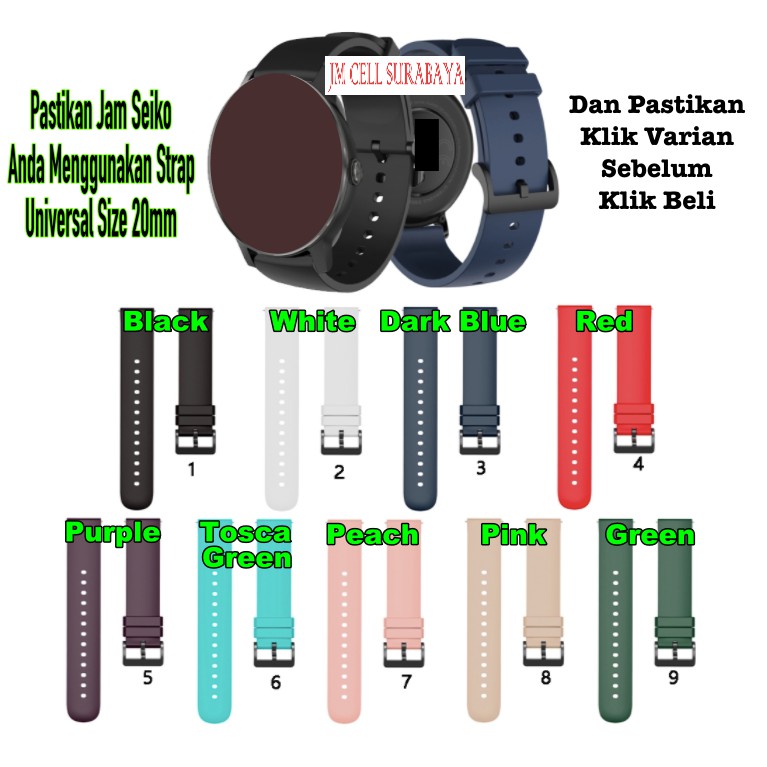 P20Q Watch Strap SEIKO Lugs 20mm Universal Quick Release - Tali Jam Tangan 20mm Rubber Silikon