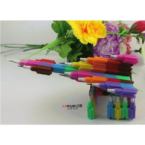 MAINAN KREATIF PENSIL SUSUN 8 TINGKAT WARNA WARNI - 100 PCS - UNIK - MURAH