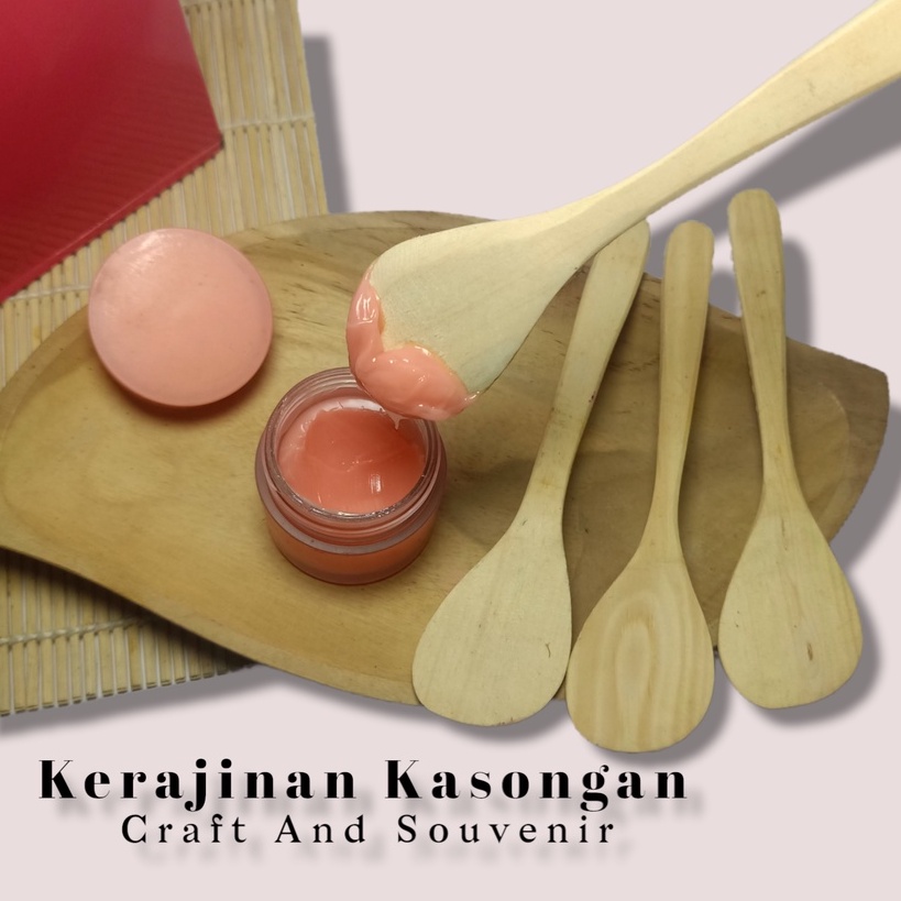 (K050) Sendok masker kayu/sendok kue/sendok kayu/sendok masker/alat masker/kerajinan kayu/sendok kay