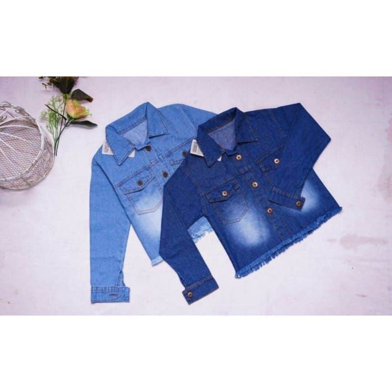 Jaket Jeans Crop Anak-anak Perempuan usia 2-6 Tahun